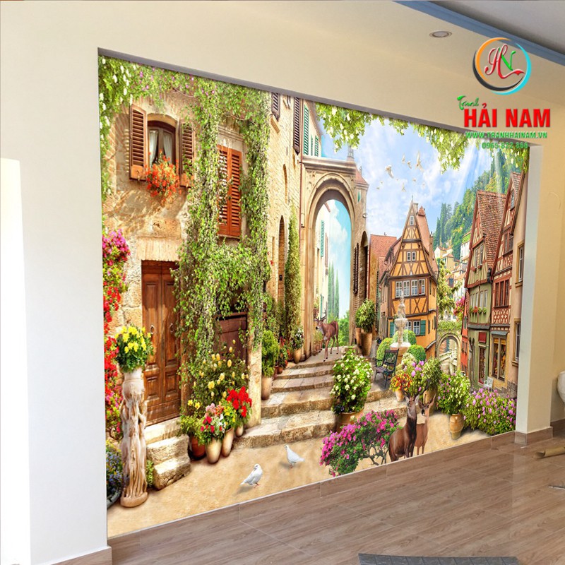 Tranh dán tường 3D Phòng ngủ đẹp - VẢI LỤA  phủ kim sa (kích thước theo yêu cầu) | BigBuy360 - bigbuy360.vn