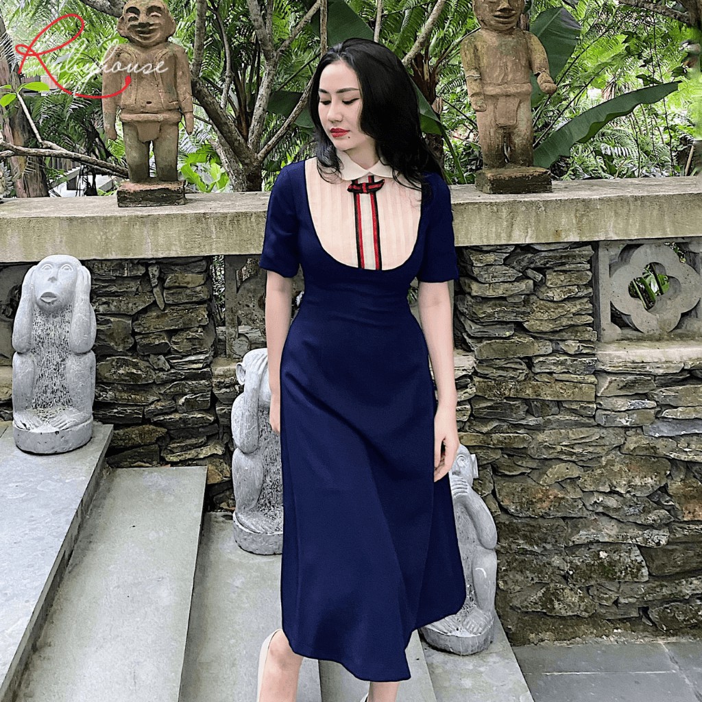 Váy Đầm Thủy Thủ RUBY HOUSE - Dáng Dài, Cổ Sơmi, Váy 2 Lớp Cao Cấp Co Giãn Nhẹ Mát, Có Túi Sườn 2 Bên 3005 | BigBuy360 - bigbuy360.vn