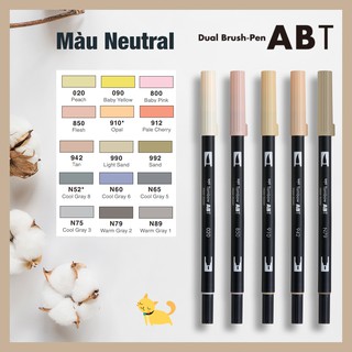 Bút 2 đầu Tombow ABT Dual BRush Pens màu Neutral
