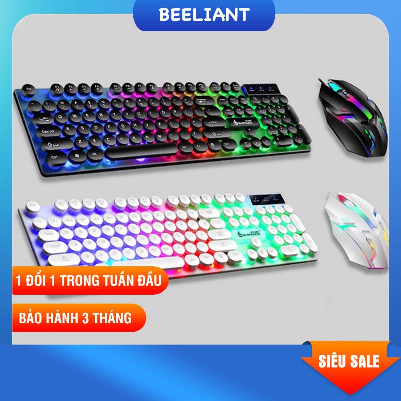 [COMBO 2 TRONG 1] Combo Chuột+bàn phím chính hãng thiết kế độc lạ phím tròn gắn đèn LED nhiều màu hiện đại