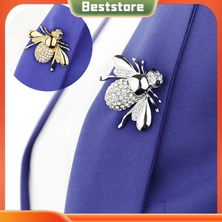 Bsm1 _ Nữ Đáng Yêu Ong Thổ Cẩm Kim Cương Giả Pha Lê Trang Phục Pin Bạc Tông Màu Vàng Quà Tặng
