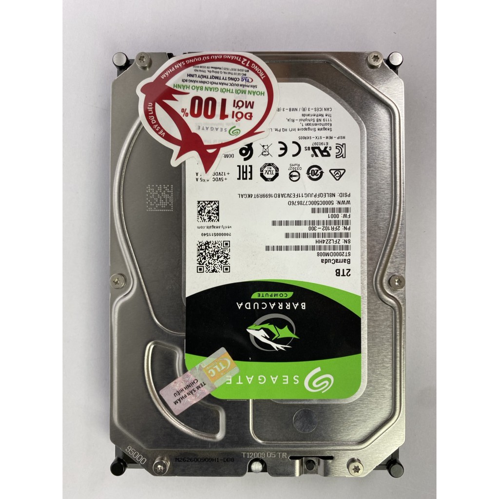 Ổ cứng HDD Seagate Barracuda 2TB 3.5 inch 7200RPM, SATA3 6GB/s, 256MB Cache chính hãng bảo hành 24 tháng