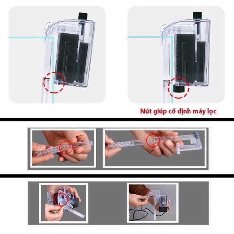 Lọc Thác Jeneca XP-06 (3.5W-250L/H) - Lọc Treo Mini XP06 Cho Bể Cá Cảnh