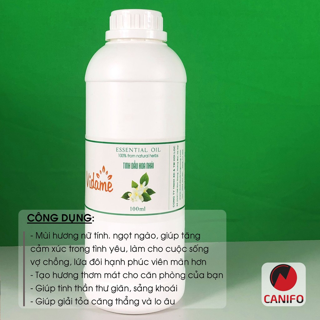 (1 Lít) Tinh Dầu Hoa Nhài CANIFO  Organic  - Hàng Chính Hãng, Tổng kho buôn tinh dầu hoa nhài [giá sỉ]