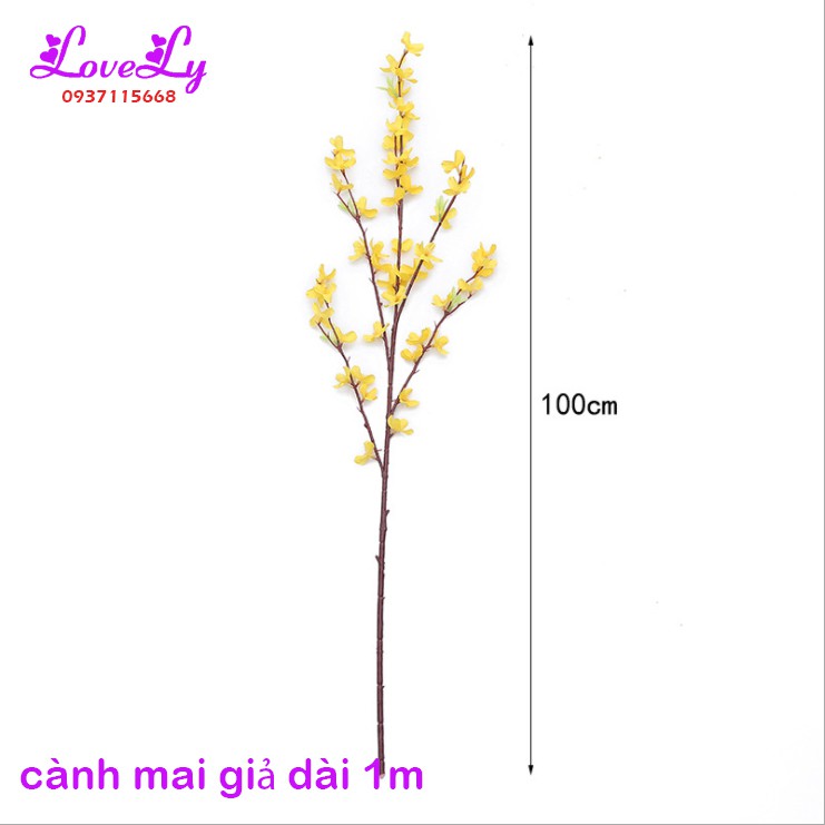 Hoa Giả - Cành hoa mai mỹ trang trí nhà cửa ngày tết dài 1m