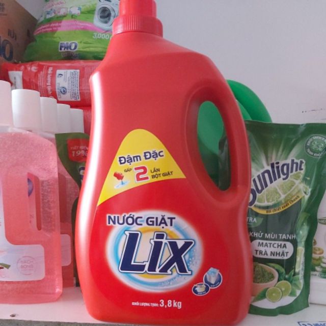 Nước Giặt LIX 3,6kg -Tẩy Sạch Vết Bẩn- Dùng Cho Giặt Tay Và Máy GIặt