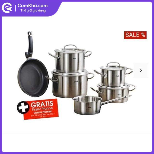 Bộ nồi FISSLER ORIGINAL PROFI nắp thép tặng thêm 1 chảo rán 24cm chống dính MADE_IN_GERMANY - Comkho.com