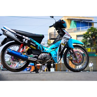 Decal Tem Xe Sirius Xanh Bạc Block
