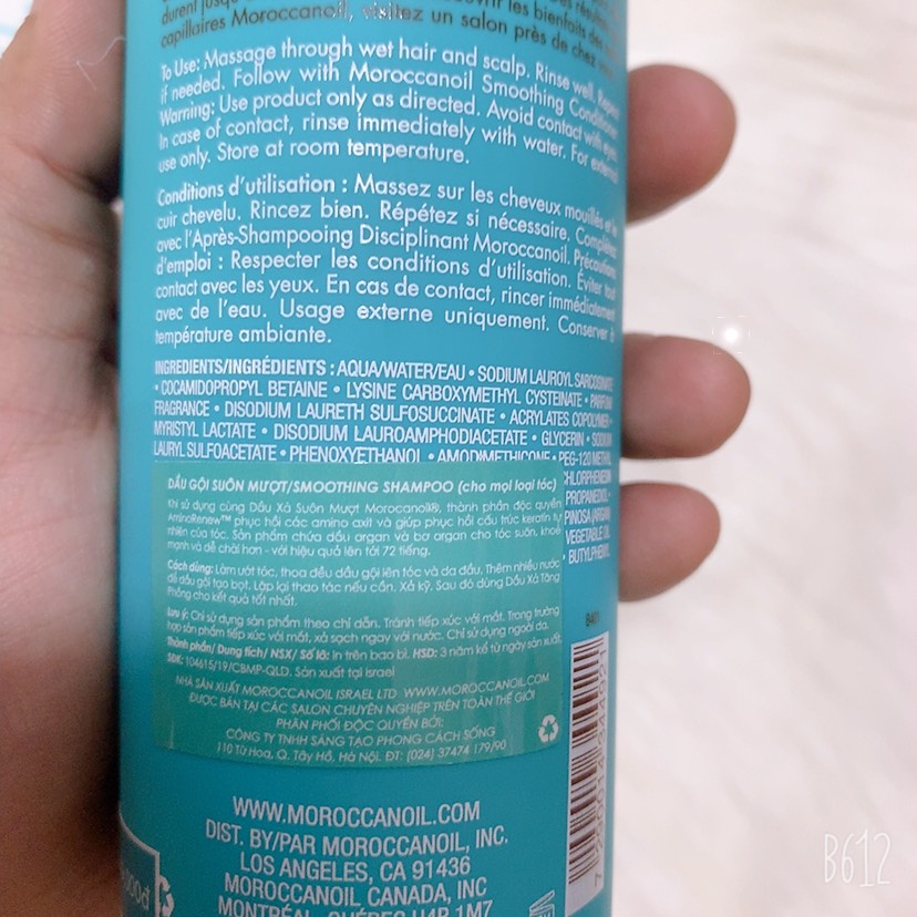 Cặp gội xã suôn mượt SMOOTH MOROCCANOIL 250mlx2