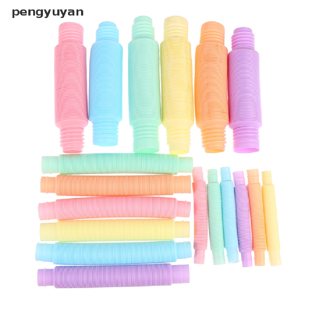 (pengyuyan) 6pcs/set Mini Pop Tubes Sensory Toy For Kids Antistress Toys Plastic Bellows vn
