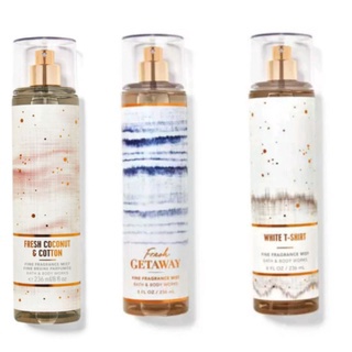 Xịt thơm body mist bath & body works fine fragrance mist 236ml white t-shirt | fresh getaway | fresh coconut &