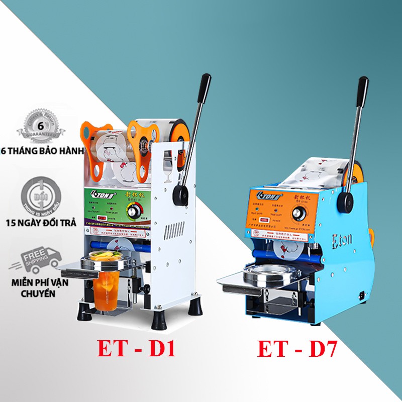 Máy Ép Miệng Ly Máy Dán Màng Cốc Eton D7 Dành Cho Các Loại Ly Nhựa 700ml Và Nhỏ Hơn Hàng Chính Hãng