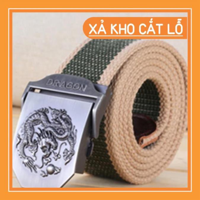 Thắt lưng nam vải dù mặt rồng thời trang lính