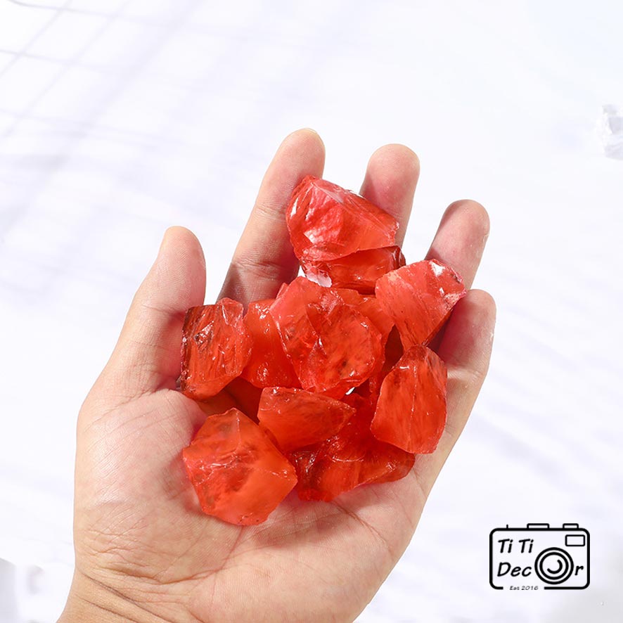 Set 6 Viên Đá Crystal Marble TiTi Decor, Rose Quartz, Clear Quartz, Đá Thạch Anh Hồng, Trắng Phong Thủy, Trang Trí