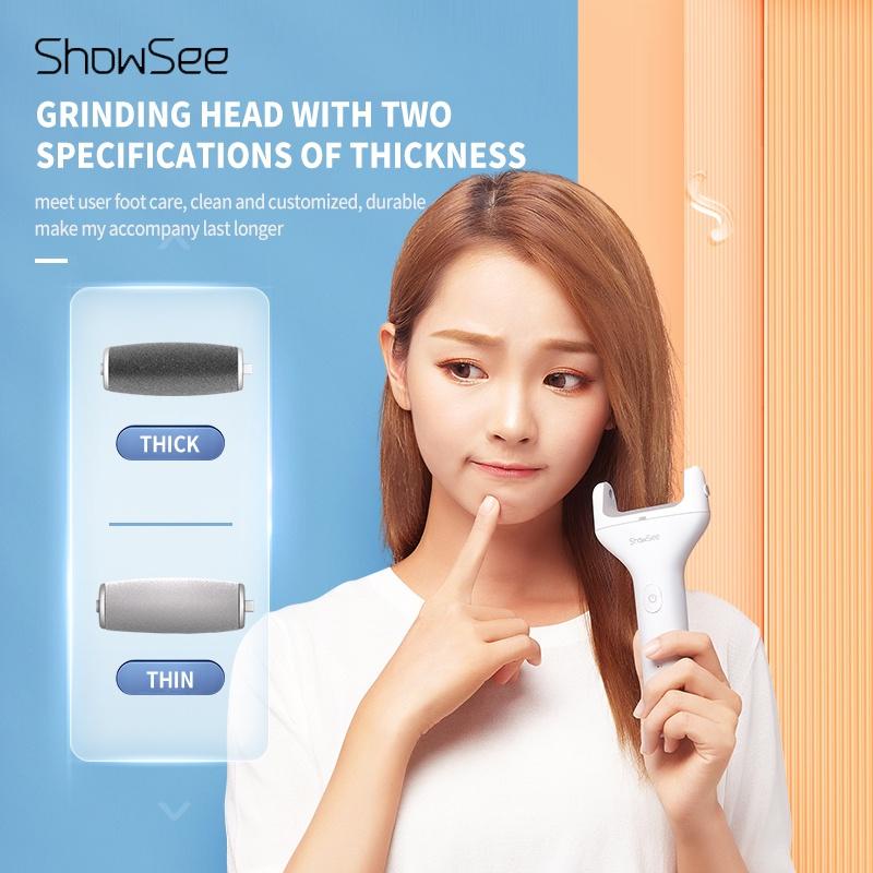 Máy Chà Gót Chân Showsee B1-W  pin sạc Dụng Cụ Con Lăn Tẩy Da Chết Cho Gót Chân  - Minh Tín Shop