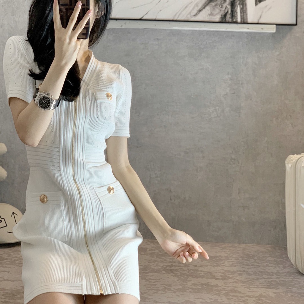 Đầm Dệt Kim Dáng Ôm Chiết Eo Phong Cách Retro Pháp Thời Trang Mùa Hè Hàng Mới Dành Cho Bạn Nữ 2021