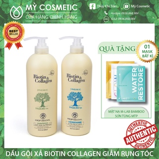 ✅ dầu gội xả biotin trắng - biotin collagen giảm rụng tóc phục hồi khô sơ hư tổn 1000ml chính hãng