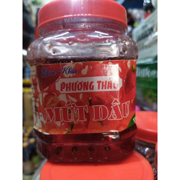 Mứt dâu 🍓Phương Thảo keo, bọc 480-500g, mứt dâu tây nguyên trái
