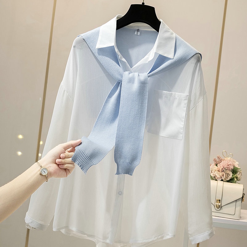 Cổ Áo Giả Thắt Nút Màu Sắc Ngọt Ngào Phong Cách Hàn Quốc Xinh Xắn Cho Nữ