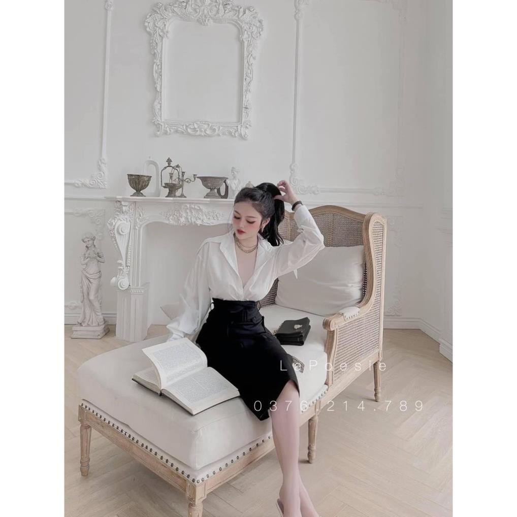 Set đồ nữ cá tính, set váy dài áo sơ mi đi chơi sang chảnh mùa hè đẹp 8A00075 JKR | BigBuy360 - bigbuy360.vn