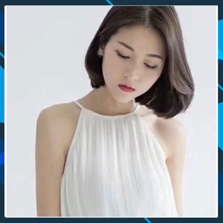 Áo 2 dây xếp ly cổ yếm kiểu dáng Hàn Quốc freesize