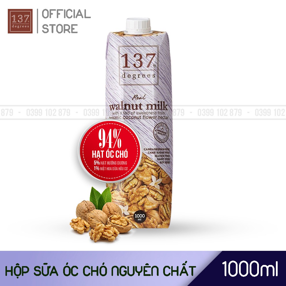 5 Vị Sữa Hạt Nguyên Chất 137 Degrees Thái Lan - Hộp 1000ml