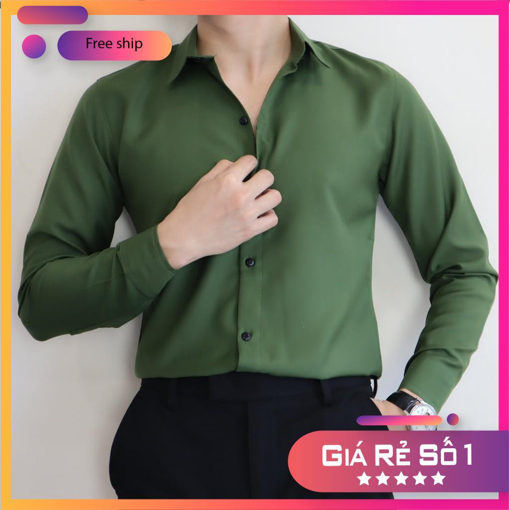 [ FREESHIP ]Áo sơ mi nam dài tay, áo sơ mi công sở chất liệu lụa mịn cao cấp (Cam Kêt Chất Lượng) | BigBuy360 - bigbuy360.vn