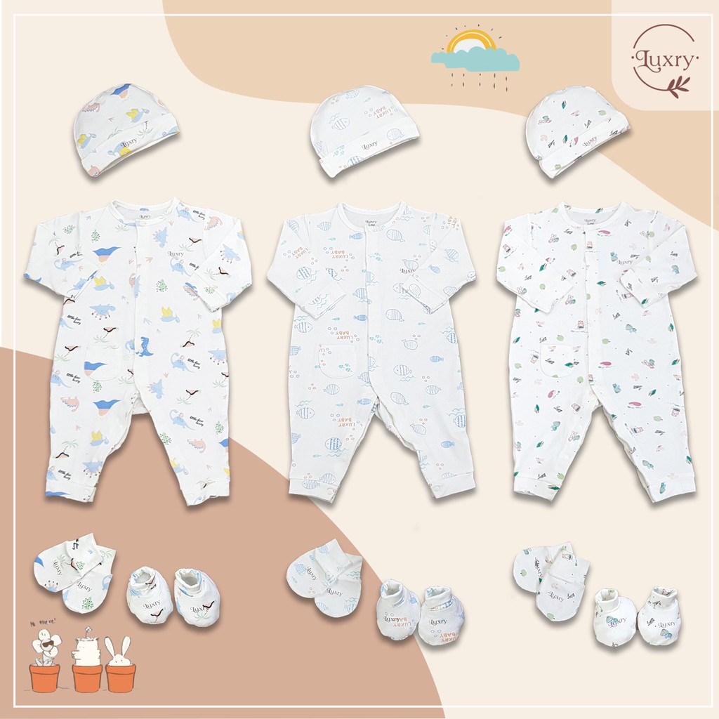 Bộ Body Dài Tay Luxry mềm mịn, đáng yêu dành cho bé sơ sinh