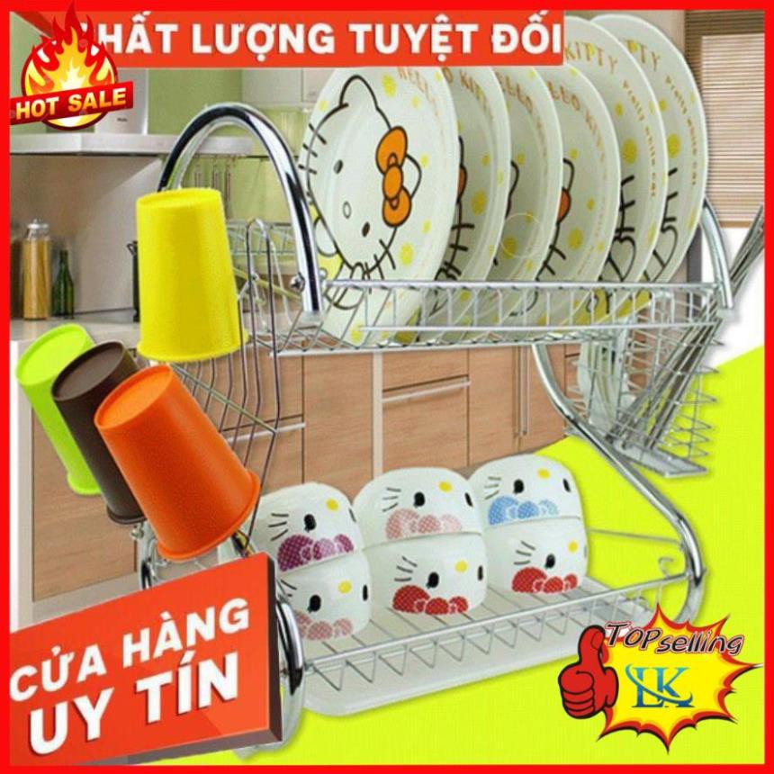 [FREE SHIPP] Kệ úp bát inox 2 tầng cao cấp, kệ úp bát tết