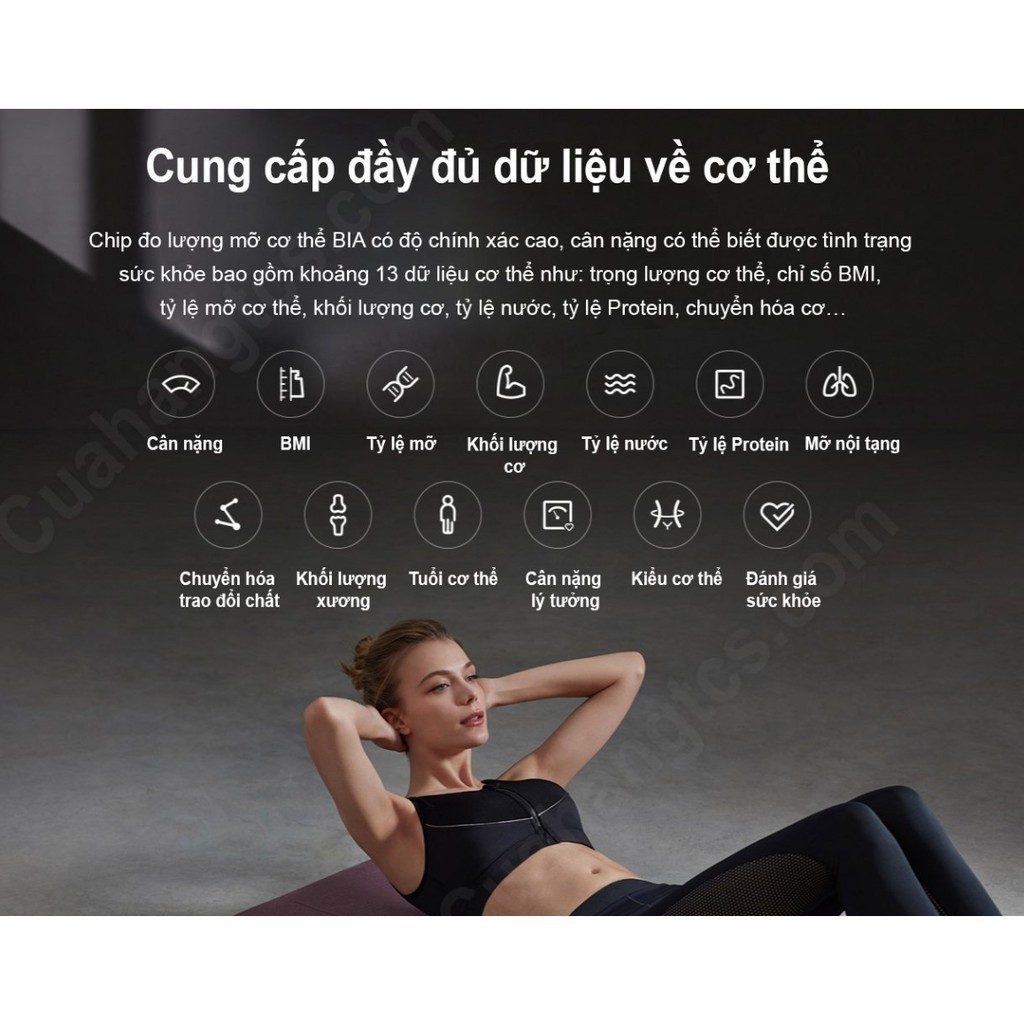 Cân sức khỏe Xiaomi Body fat Scale gen 2  phân tích 13 chỉ số cơ thể Digiworld BH 12 Tháng - Minh Tín Shop