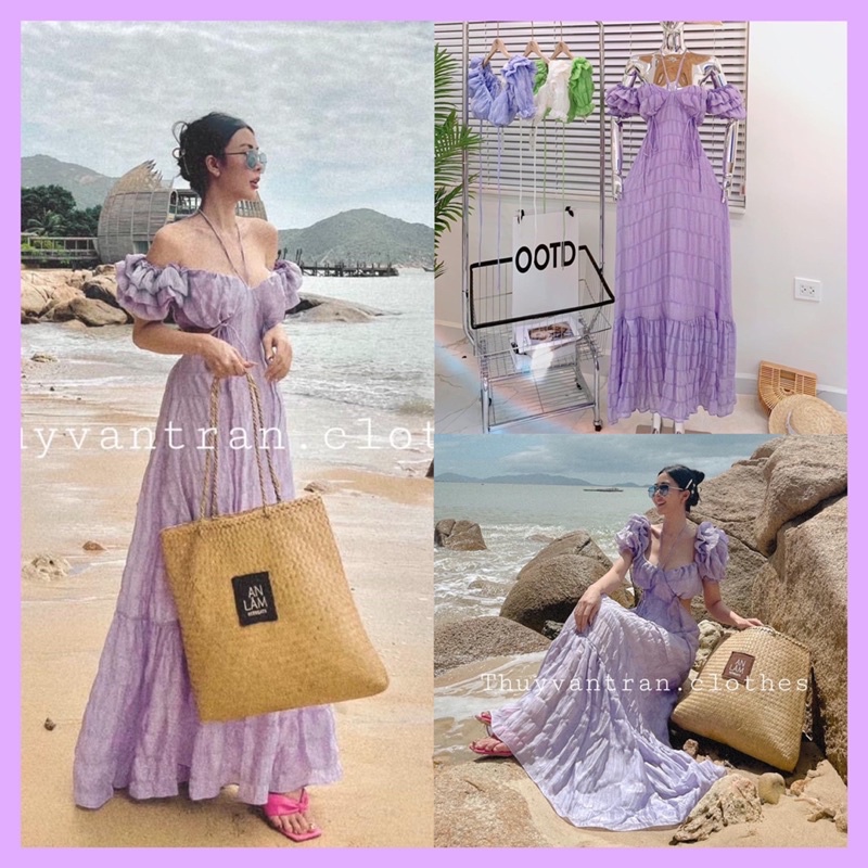 [[PASS ĐỒ KIANVU]] Set 3 Món Maxi Xoè Tay Phồng Tầng