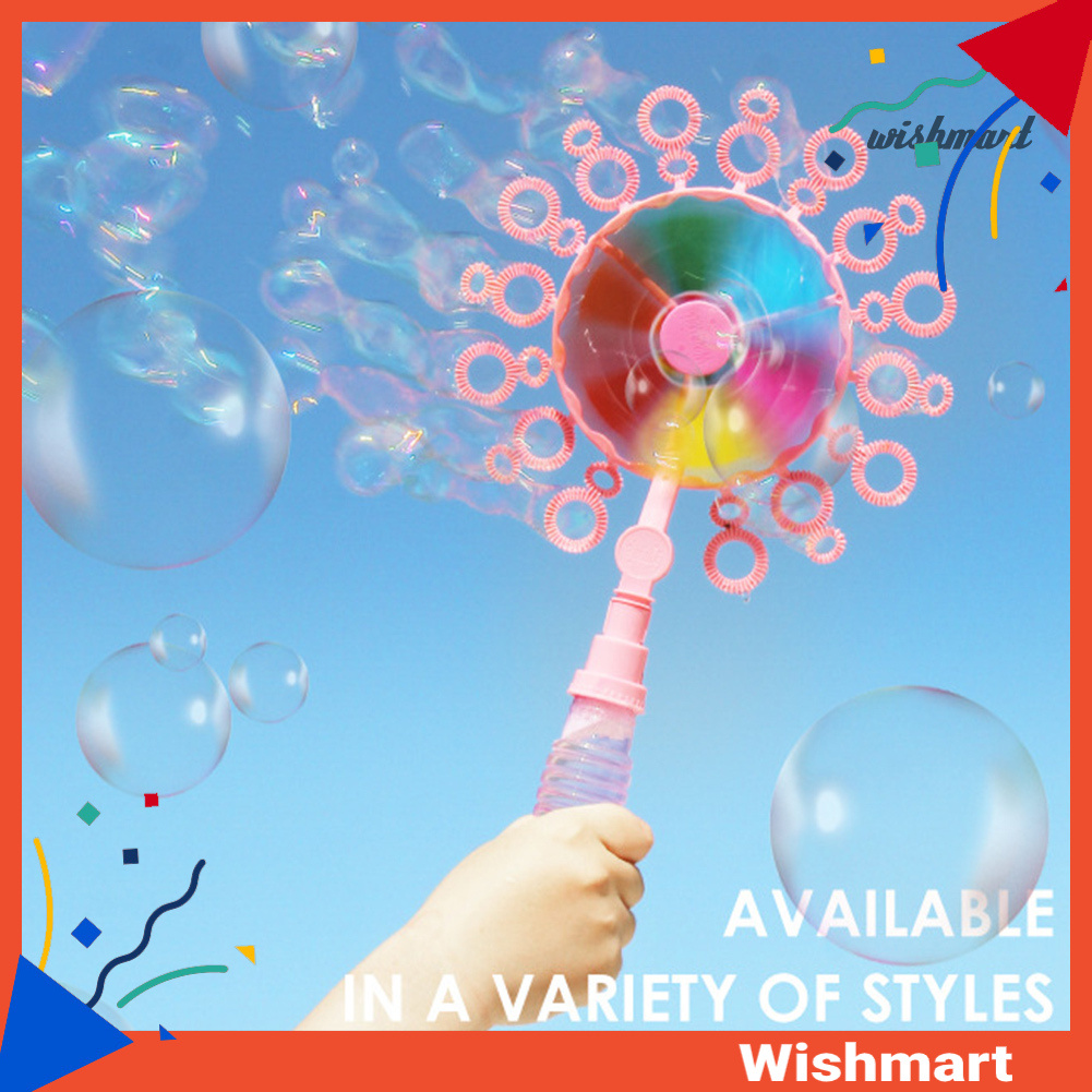 [Wish] Kid Handheld Windmill Manual Bubble Blowing Wand Stick Children Outdoor Toy