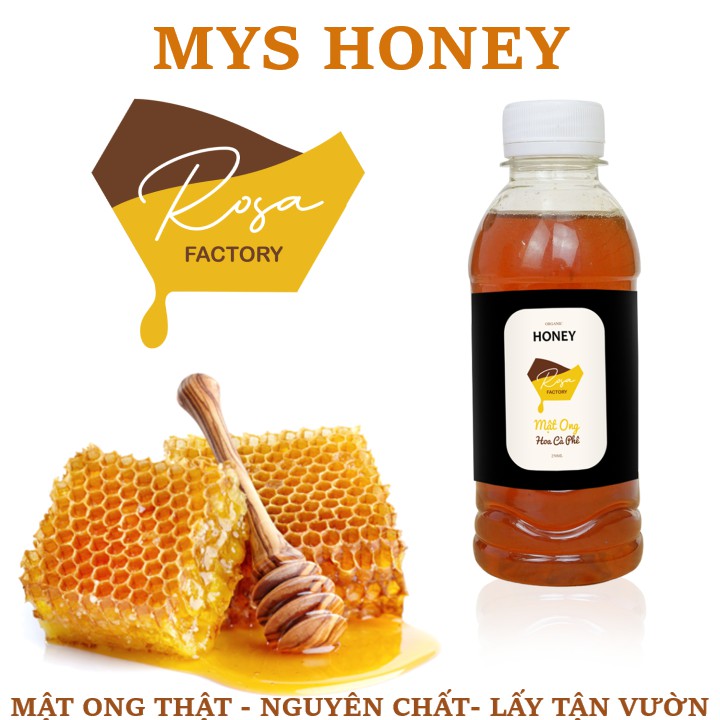 Mật ong thật, BỘ 2 CHAI mật ong nguyên chất tổng 500ml Mys Honey