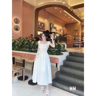 Đầm xòe dáng dài rút thắt nơ hai bên eo