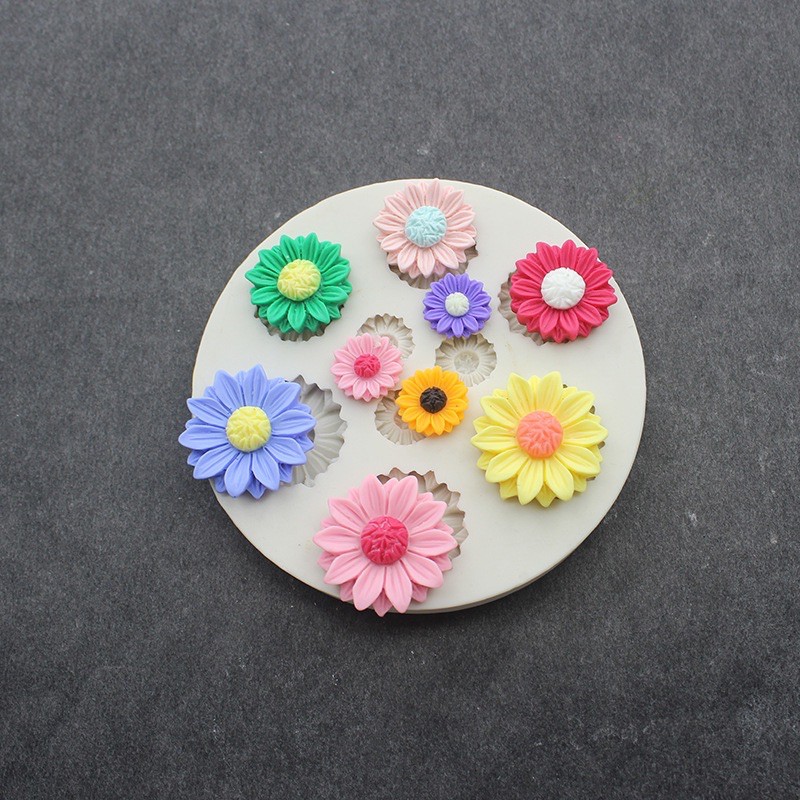 silicon hoa nhí trang trí bánh khuôn trong