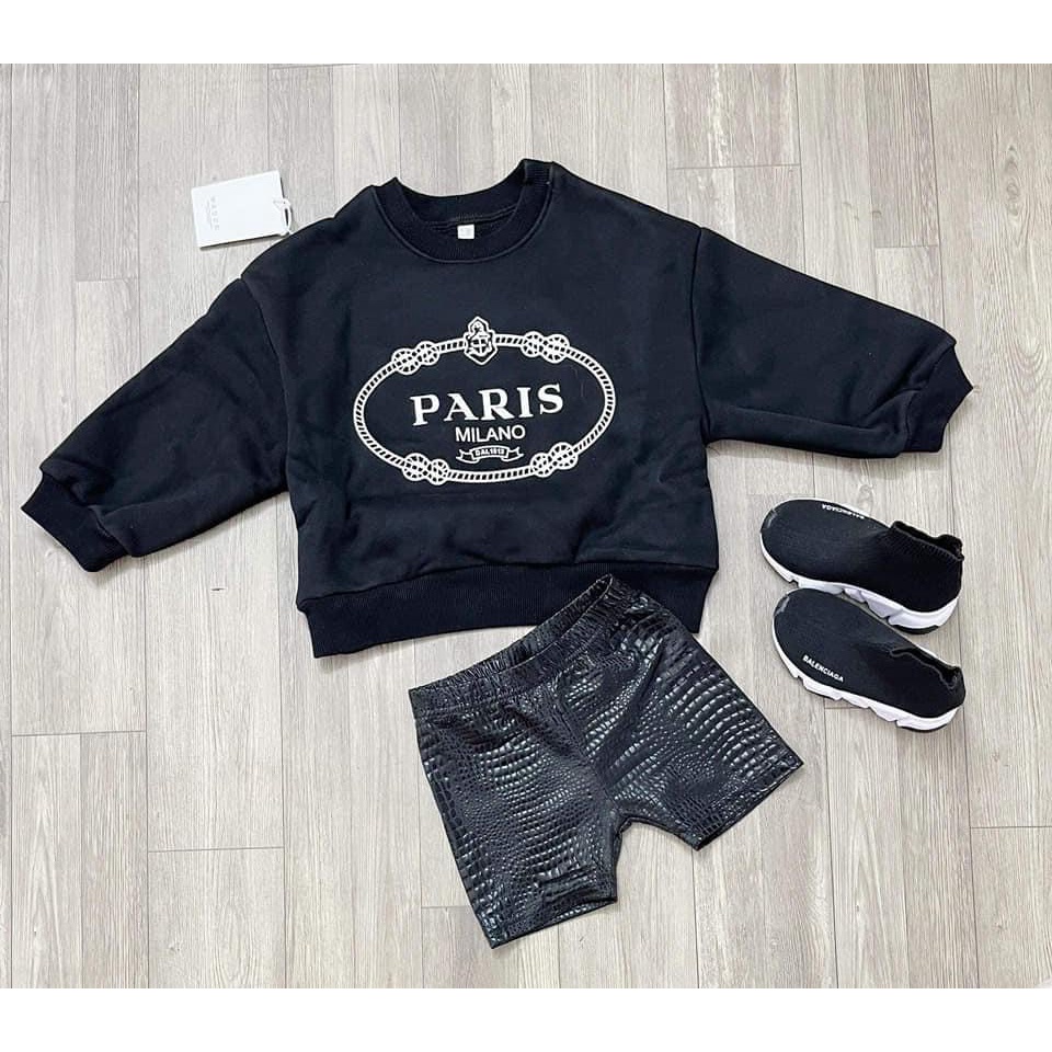 Áo Sweater cho bé và gia đình họa tiết Paris vải nỉ mềm mịn, thoáng mát – Sammy_VN