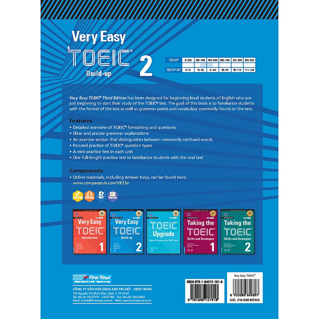 Sách Very Easy Toeic 2 Build Up tặng kèm bookmark