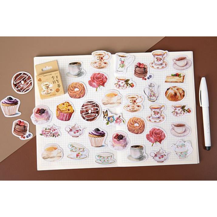 Bộ 46 Sticker Bánh Xem &amp; Ly Trà E75
