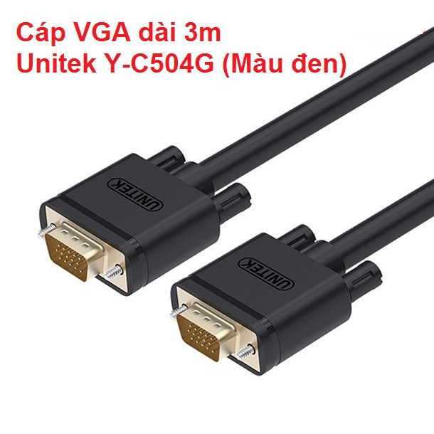 [Mã ELFLASH5 giảm 20K đơn 50K] Cáp VGA dài 3m Unitek Y-C504G (Màu đen)