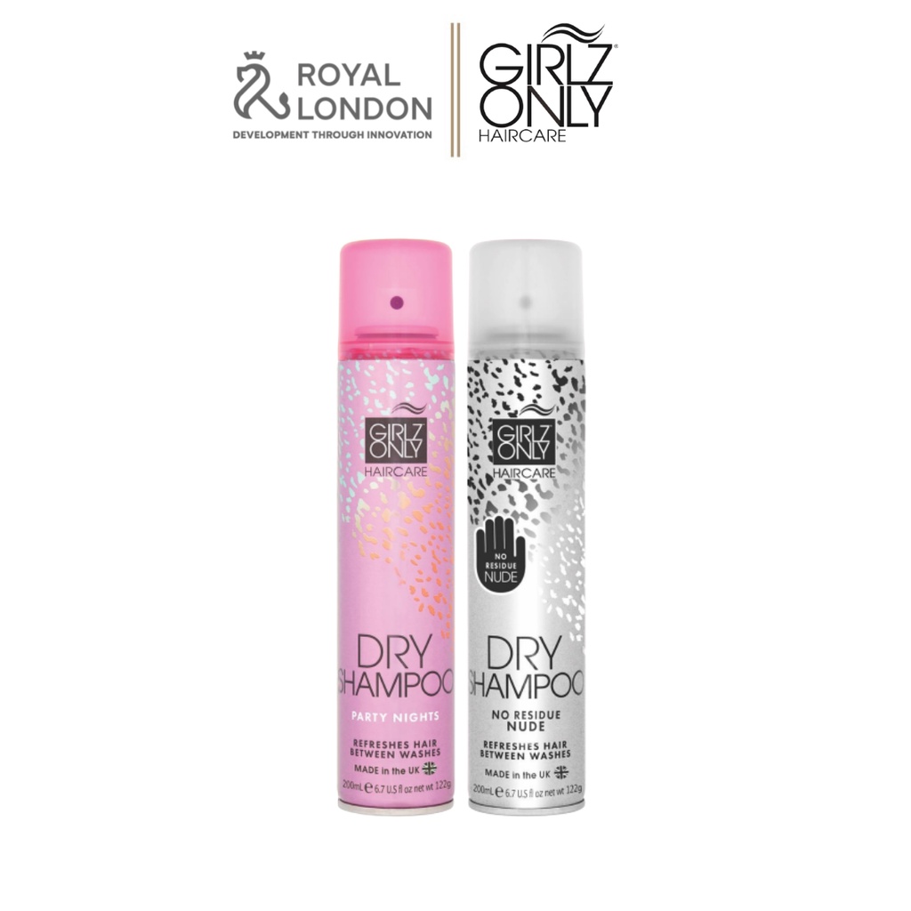 Combo 2 Dầu Gội Khô Dry Shampoo Girlz Only Thơm mát Party Nights & No Residue Nude