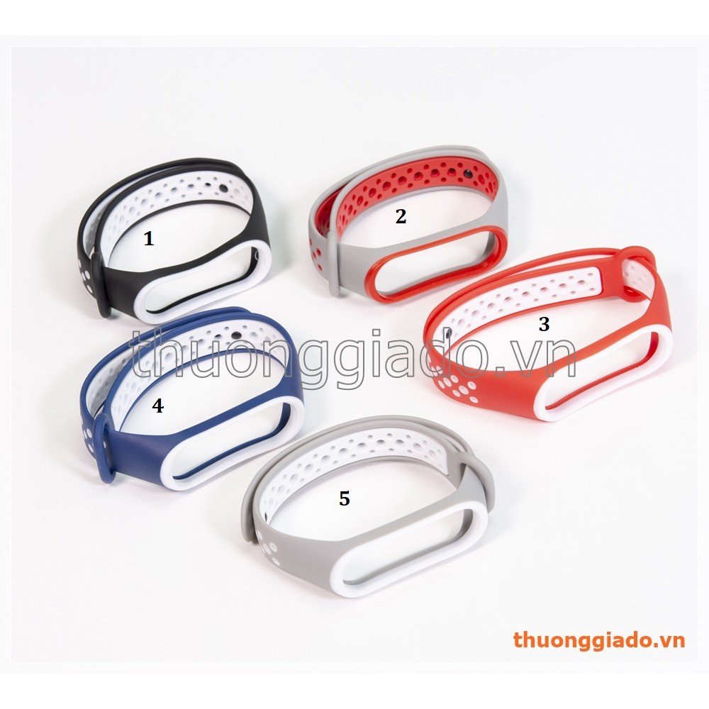 Dây đeo tay thay thế cho Mi Band 3 (dây cao su, phong cách thể thao Nike)