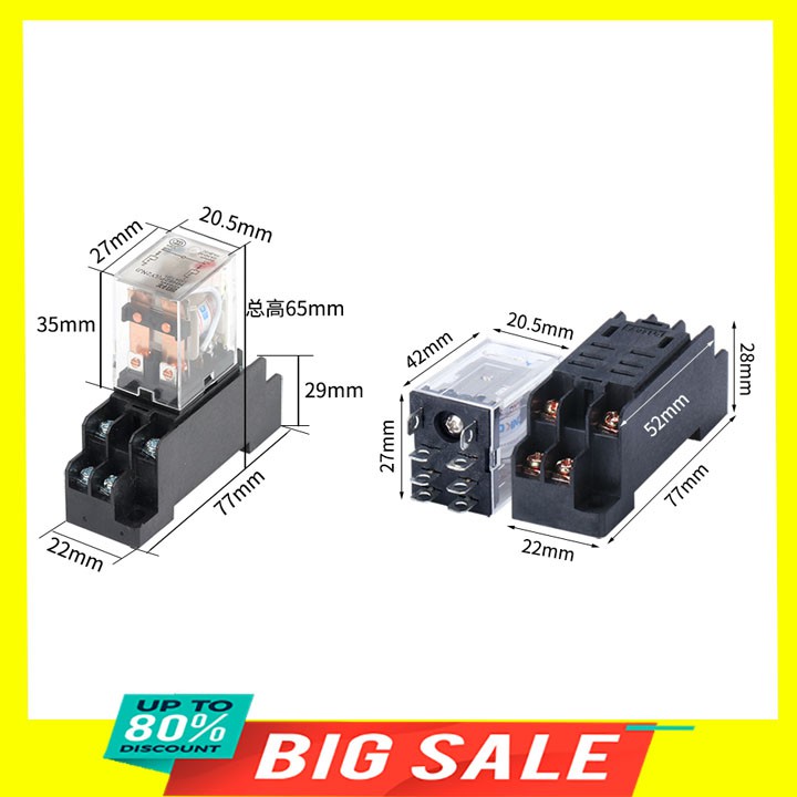 Relay trung gian omron 220V 10A kèm đế 8 chân