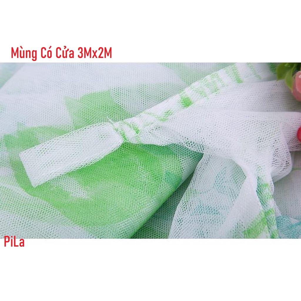 Mùng Ngủ Cửa Tuyn Cao Cấp 3Mx2M in Bông Đẹp Đặc Biệt
