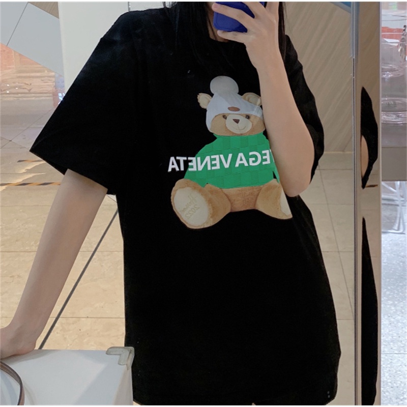 Áo Thun Cotton Ngắn Tay Cổ Tròn Thêu Họa Tiết Thời Trang Cho Nam Nữ