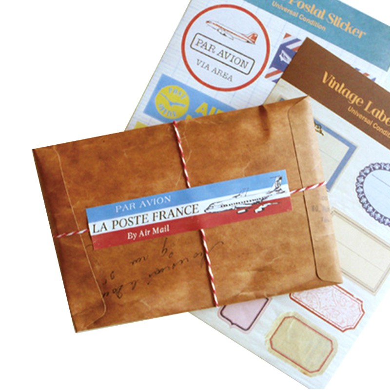 Set 5 Phong Bì Bằng Giấy Kiểu Dáng Vintage Độc Đáo