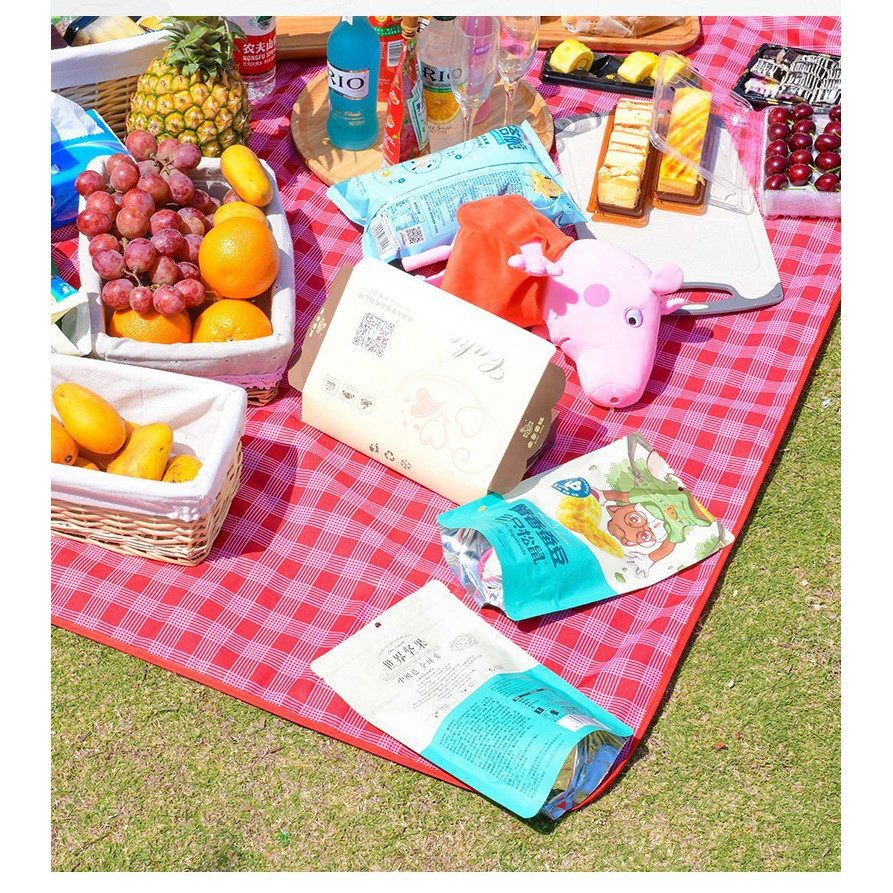 [Size 145x180cm] Bạt trải cắm trại xếp gọn, thảm trải đi phượt, picnic vải Oxford chống thấm có quai xách cao cấp #C581