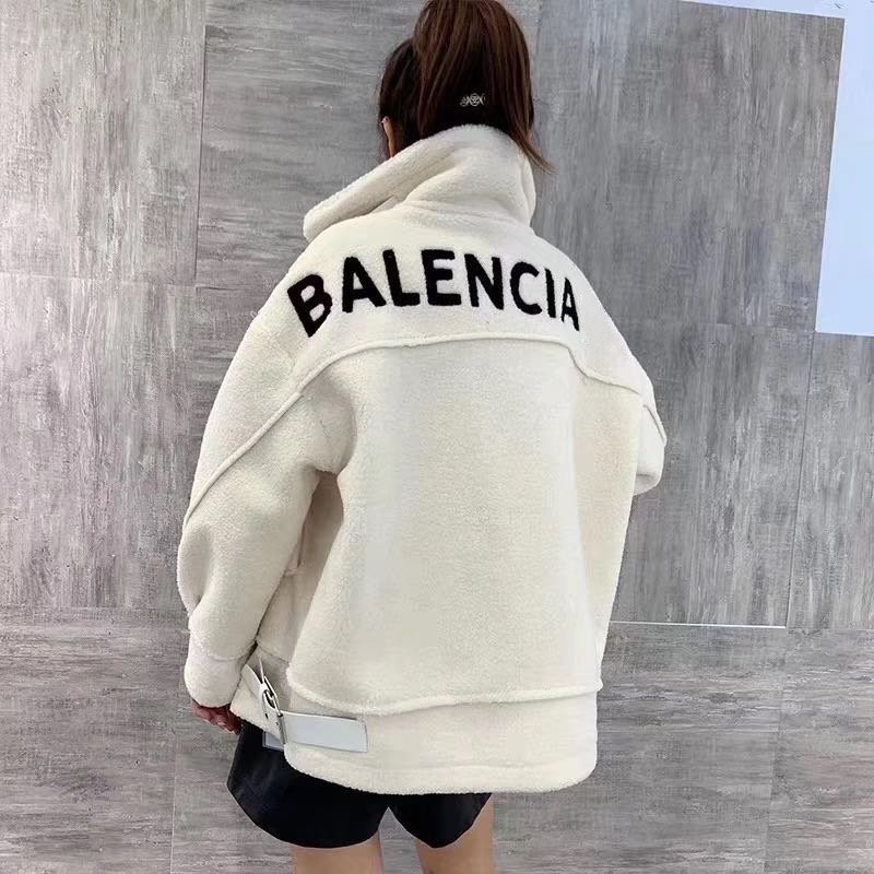 Áo khoác len B@lenciaga shearling jacket ss20