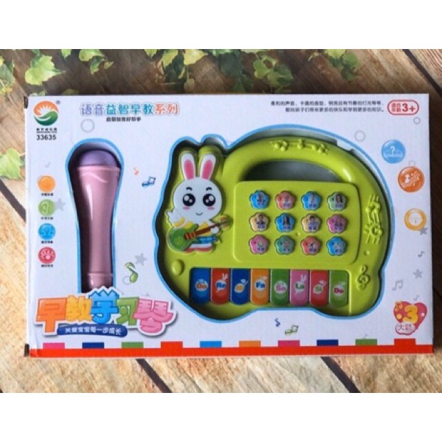 Đồ Chơi Đàn Piano Hình Thỏ Kèm Micro Siêu Xịn Dành Cho Các Bé Yêu Âm Nhạc
