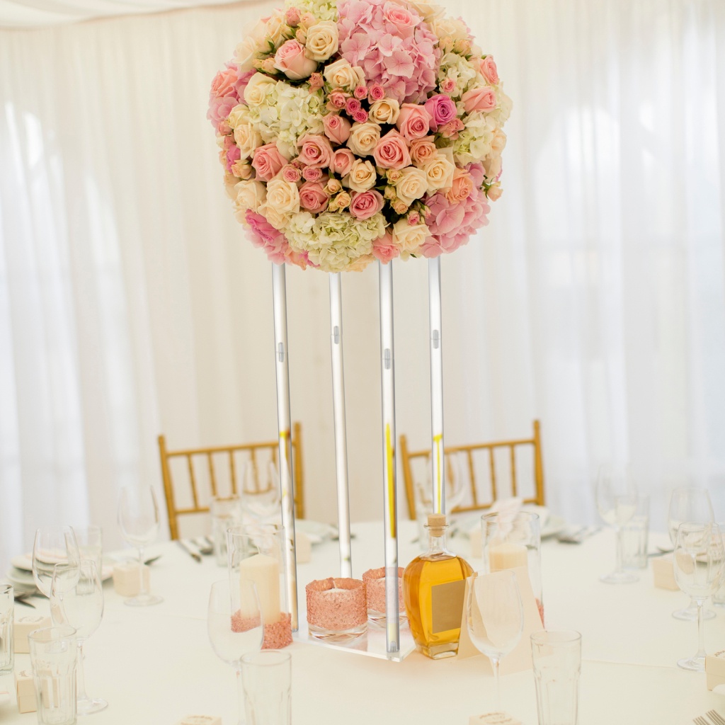 Chậu Hoa Bằng Acrylic Trong Suốt Phong Cách Vintage Dùng Trang Trí Đám Cưới