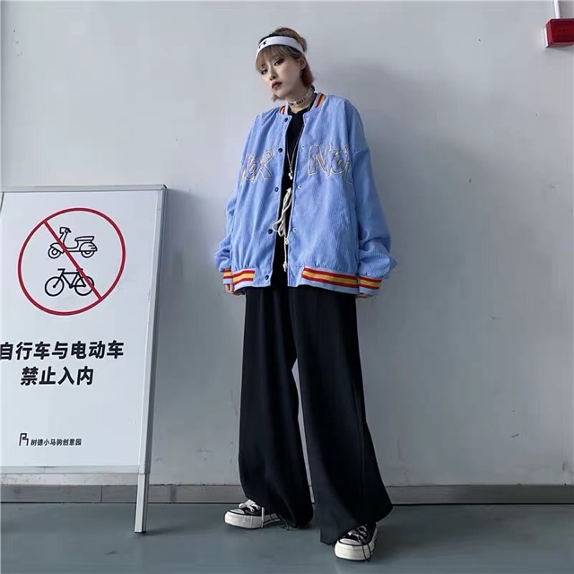 (Có sẵn  xanh)ORDER ÁO BOMBER JACKET UNISEX CÁ TÍNH CHẤT ULZZANG